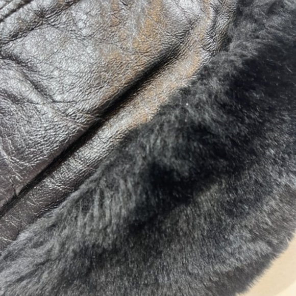 VTG North King Black Fur Genuine Leather Trapper Hat USA Seifter & Sons Size LG - Picture 4 of 8